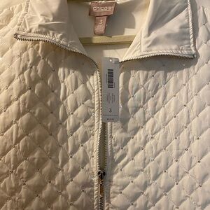 Chico’s Size 3 - Front Quilted/Sequin Vest - Size 3